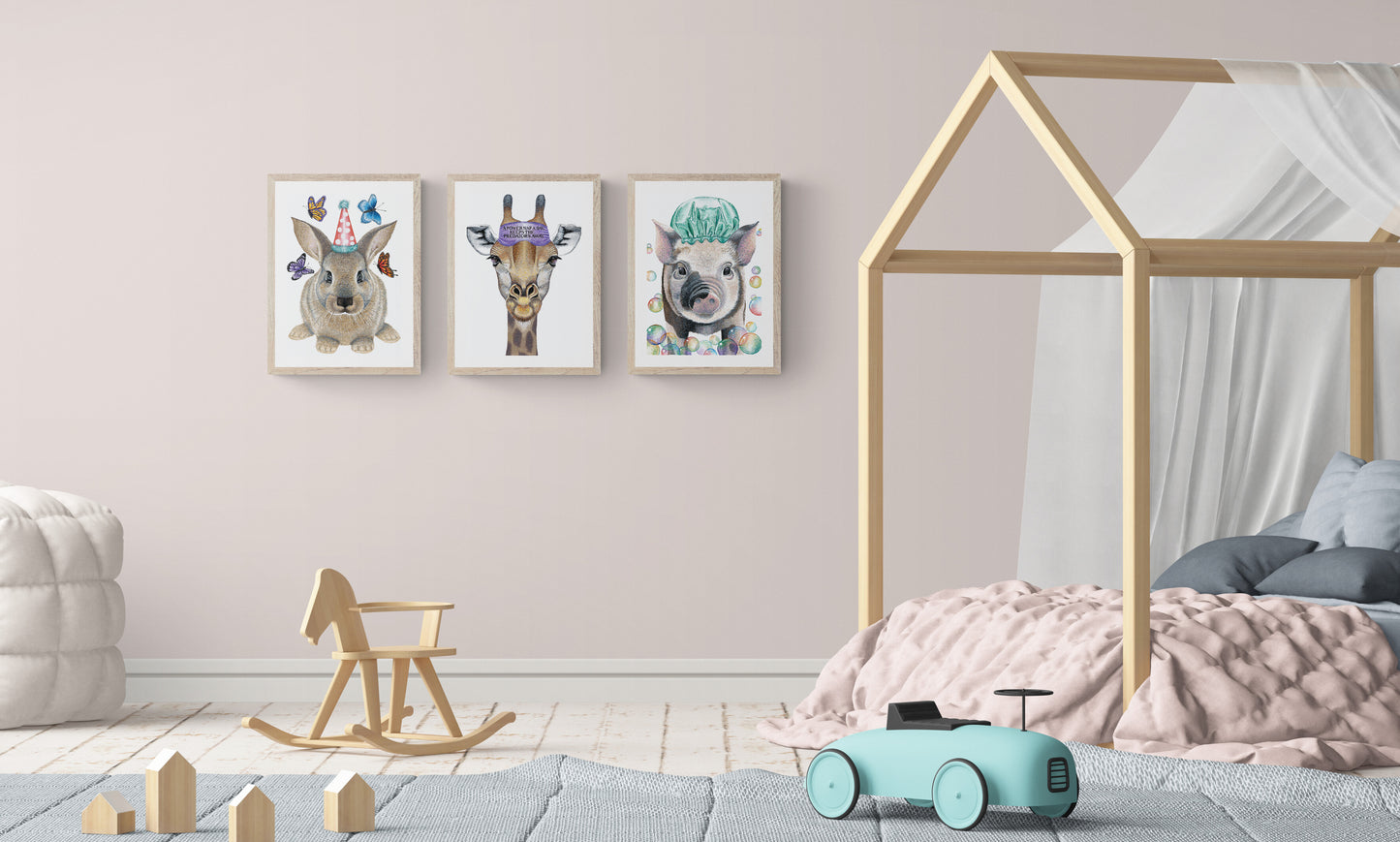 Power Napper - Giraffe Art Print
