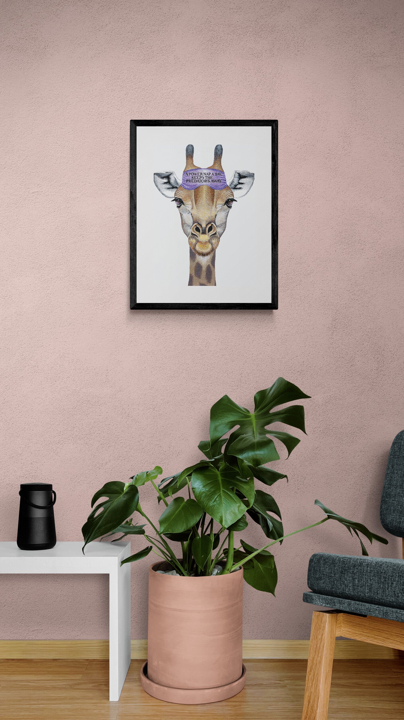 Power Napper - Giraffe Art Print