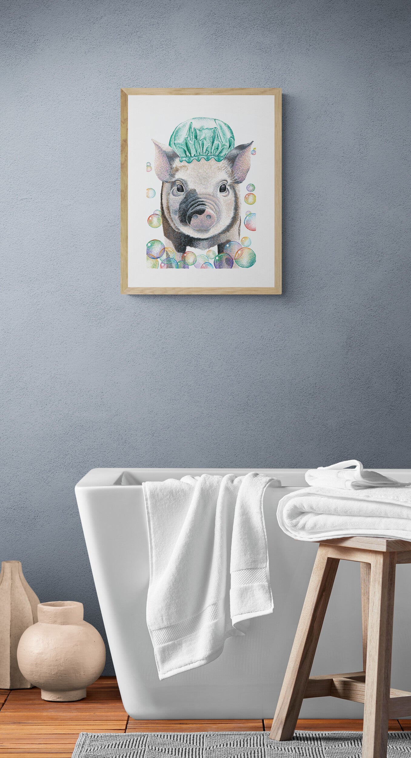Squeaky Clean - Pig Art Print
