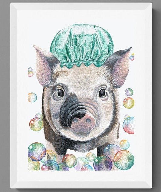 Squeaky Clean - Pig Art Print