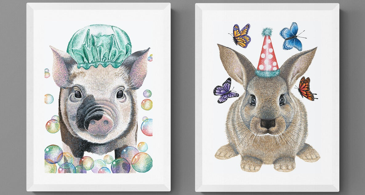 Social Butterfly - Bunny Rabbit Print